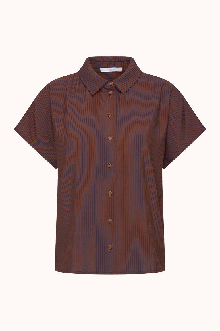 Barley tan stripe blouse - Tanning stripe