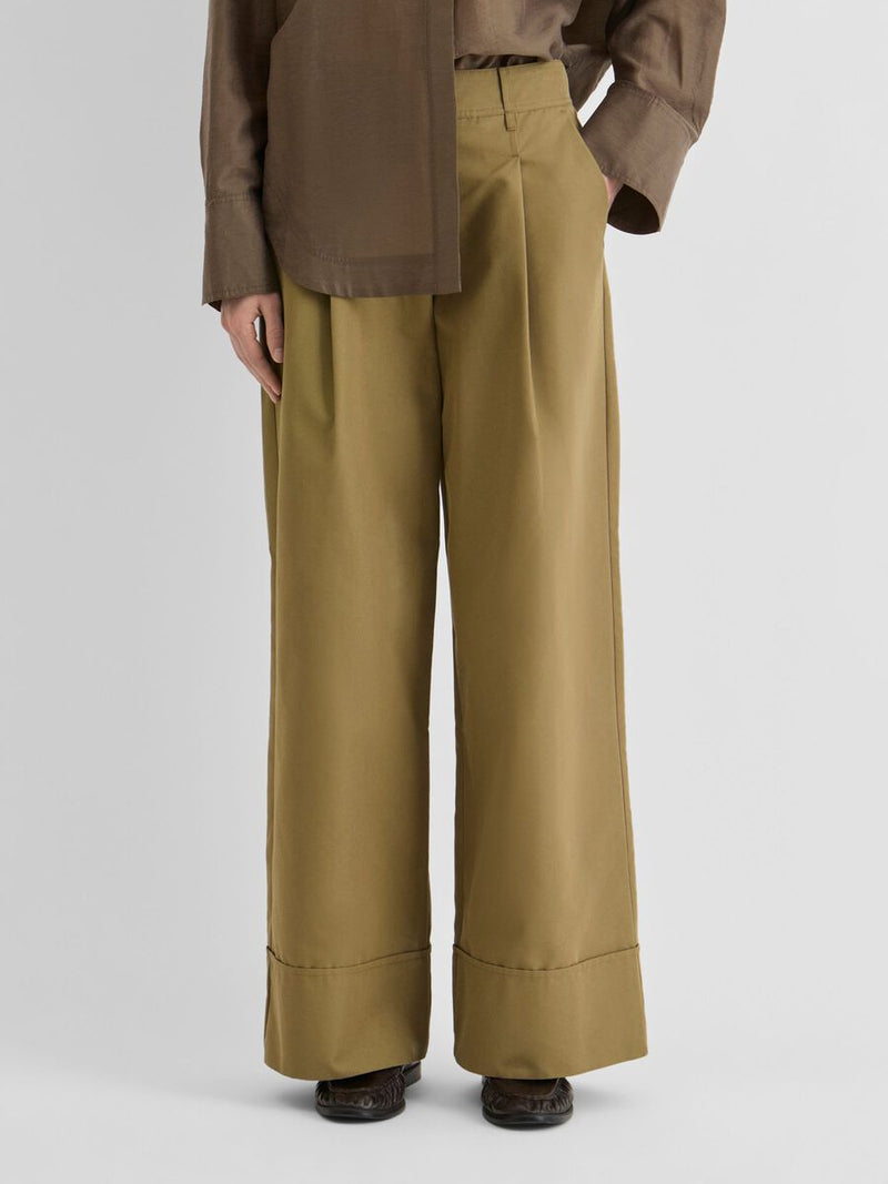 MID-WAIST WIDE-LEG BROEK