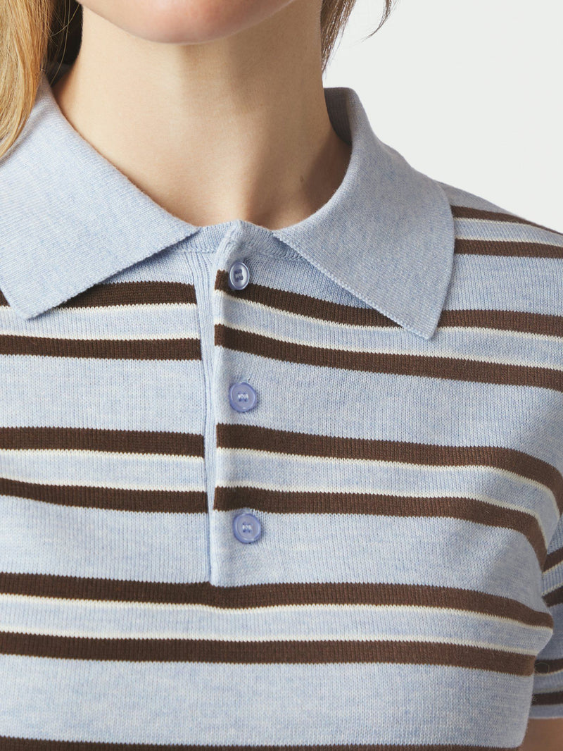 Mulann Polo Knit Blouse - Blauw