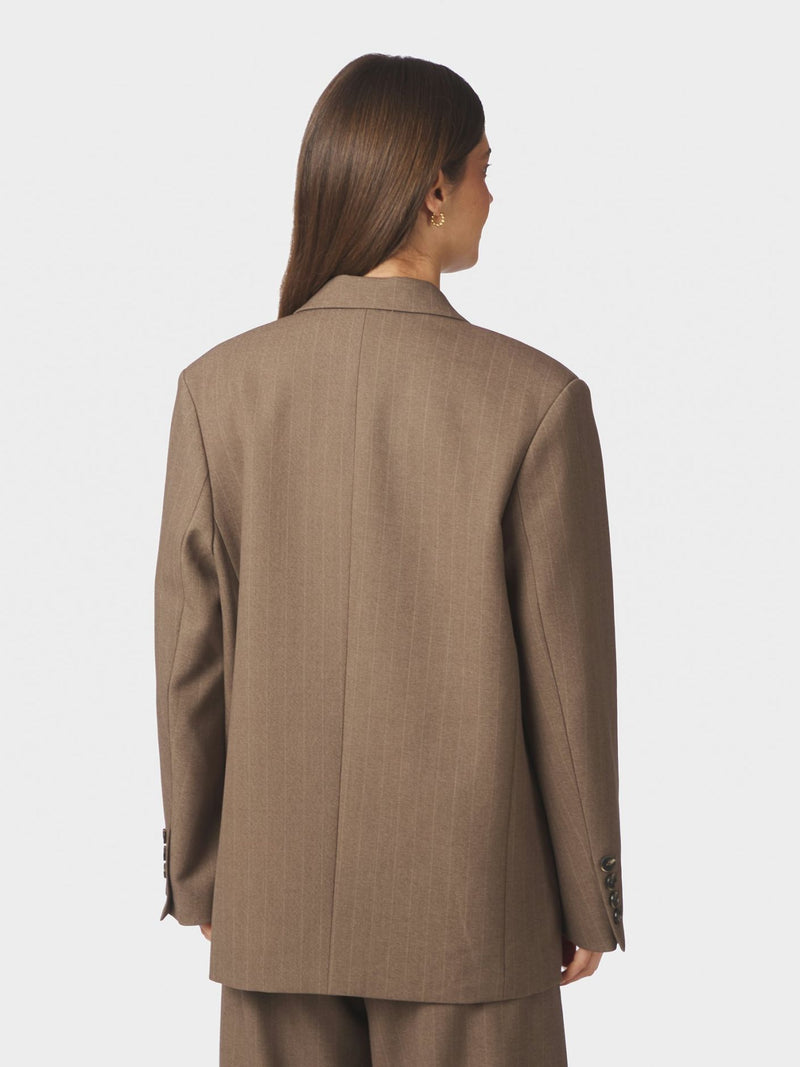 Gaby Pinstripe Blazer - Beige