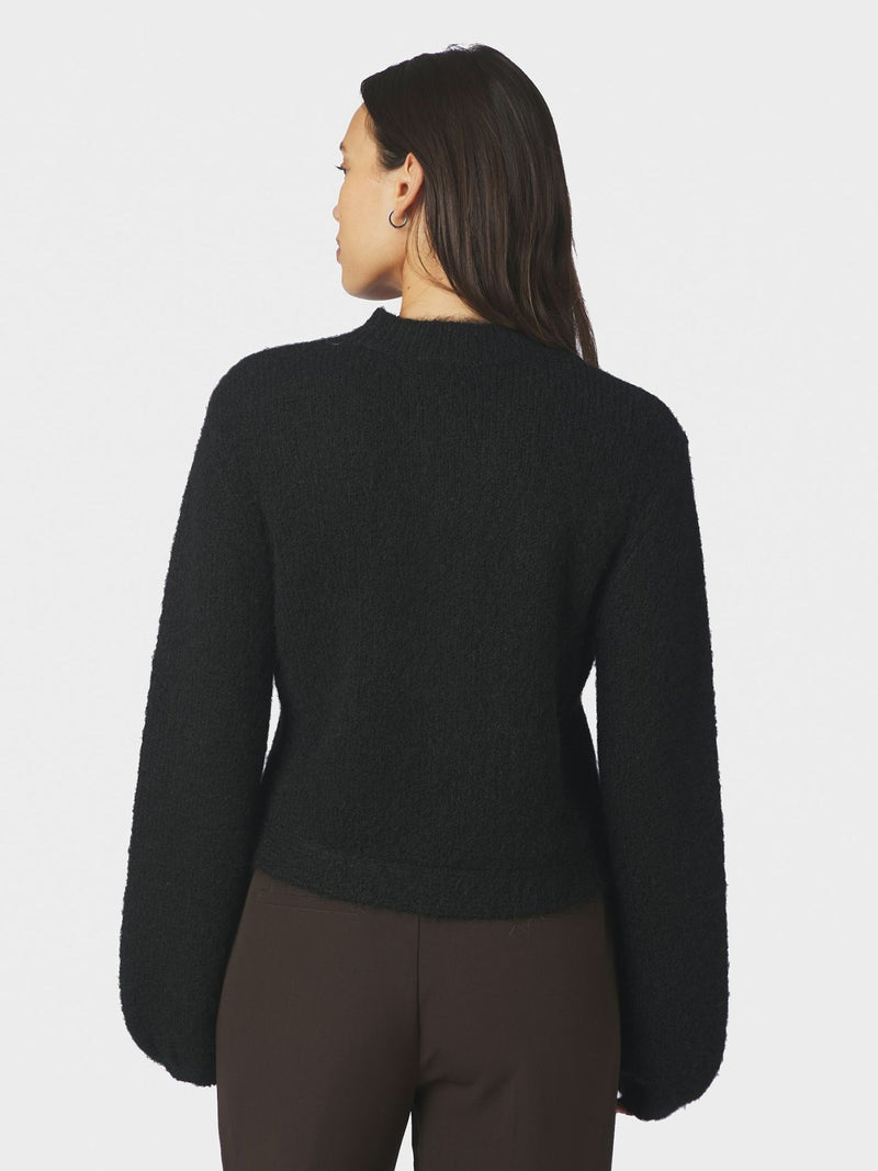 Gio Fluffy Knit Cardigan - Zwart