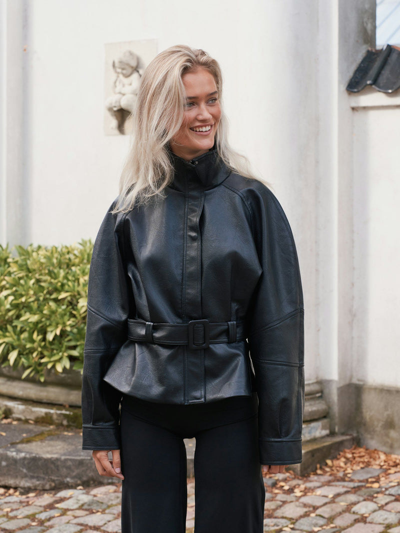 Jaclyn Leather Jacket - Zwart