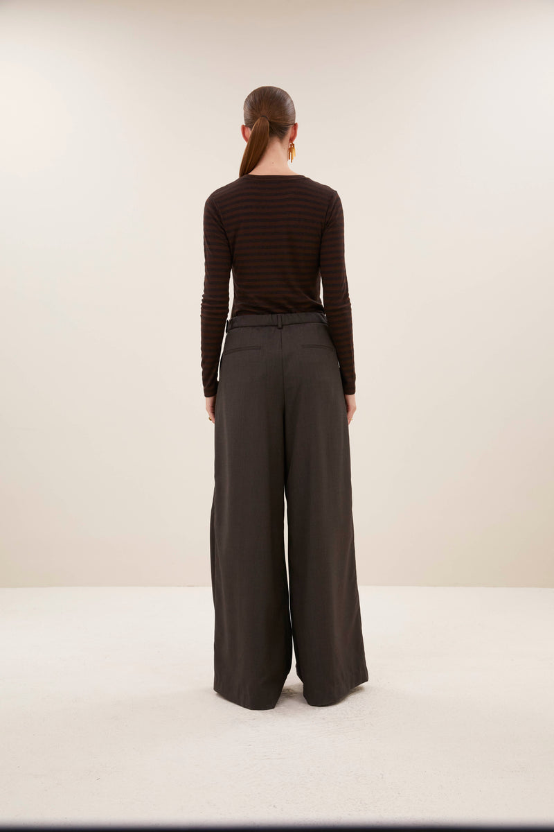 basic ls melange stripe top