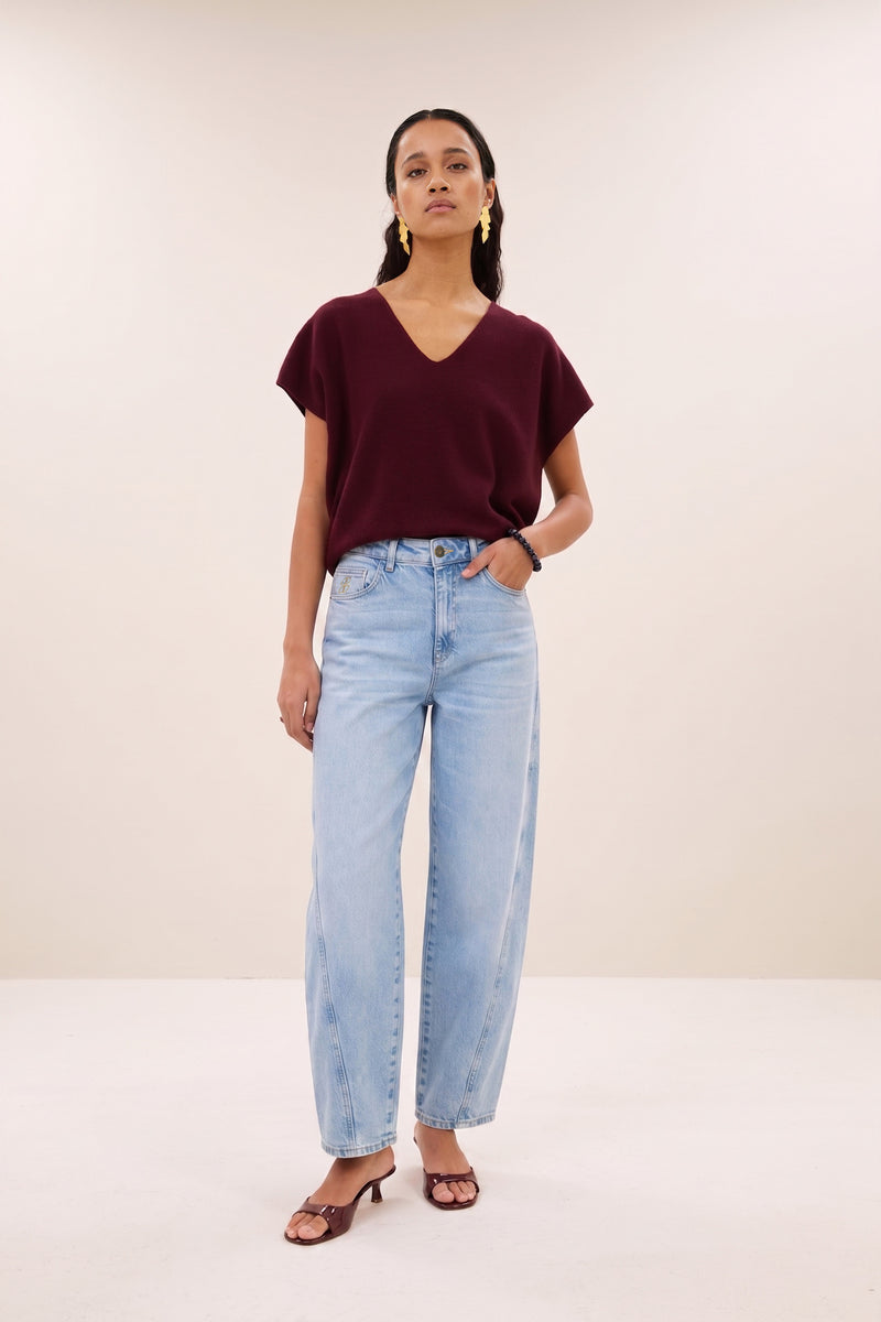 sil v-neck pullover