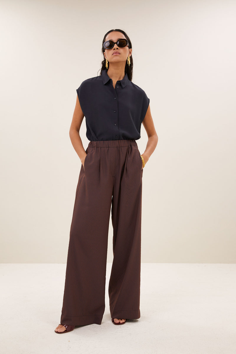 Celin tan stripe pants - Tanning stripe