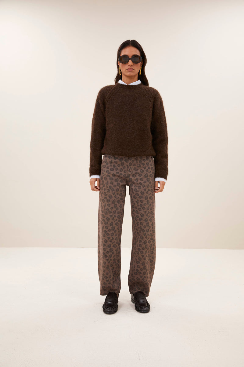 lew cheetah chocolate pants
