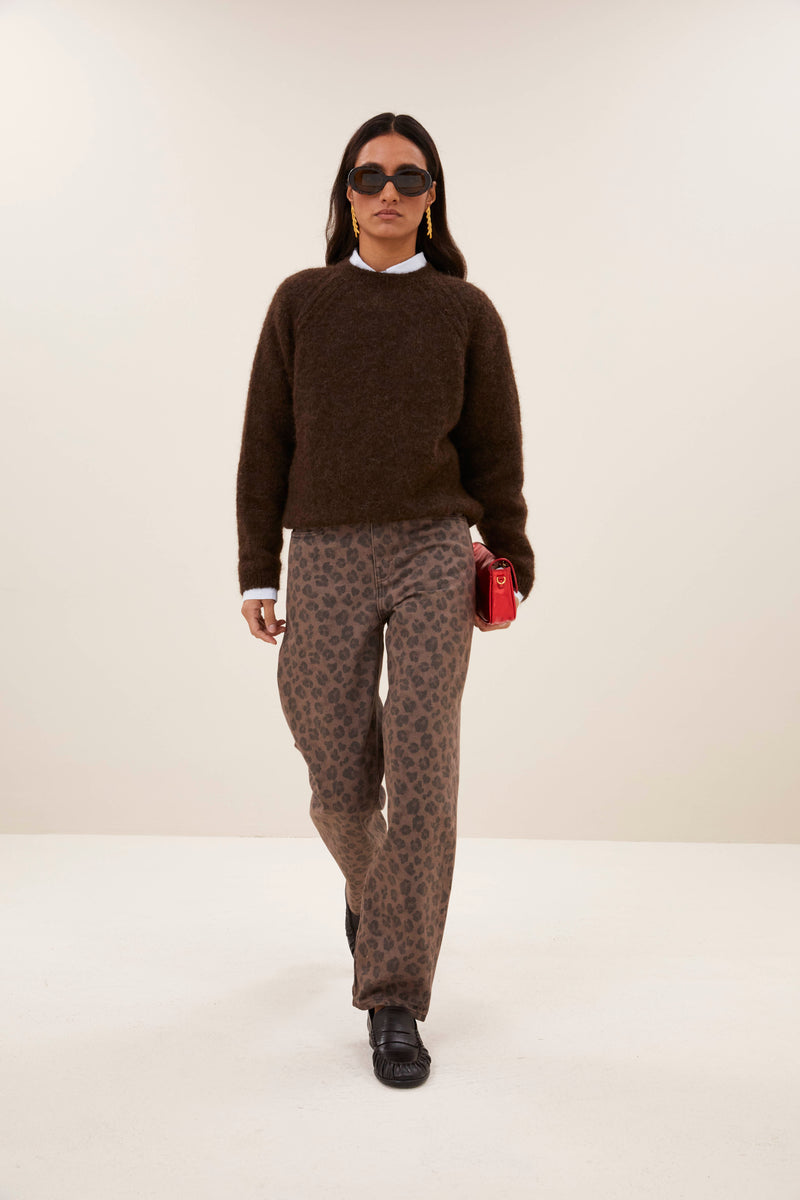 lew cheetah chocolate pants