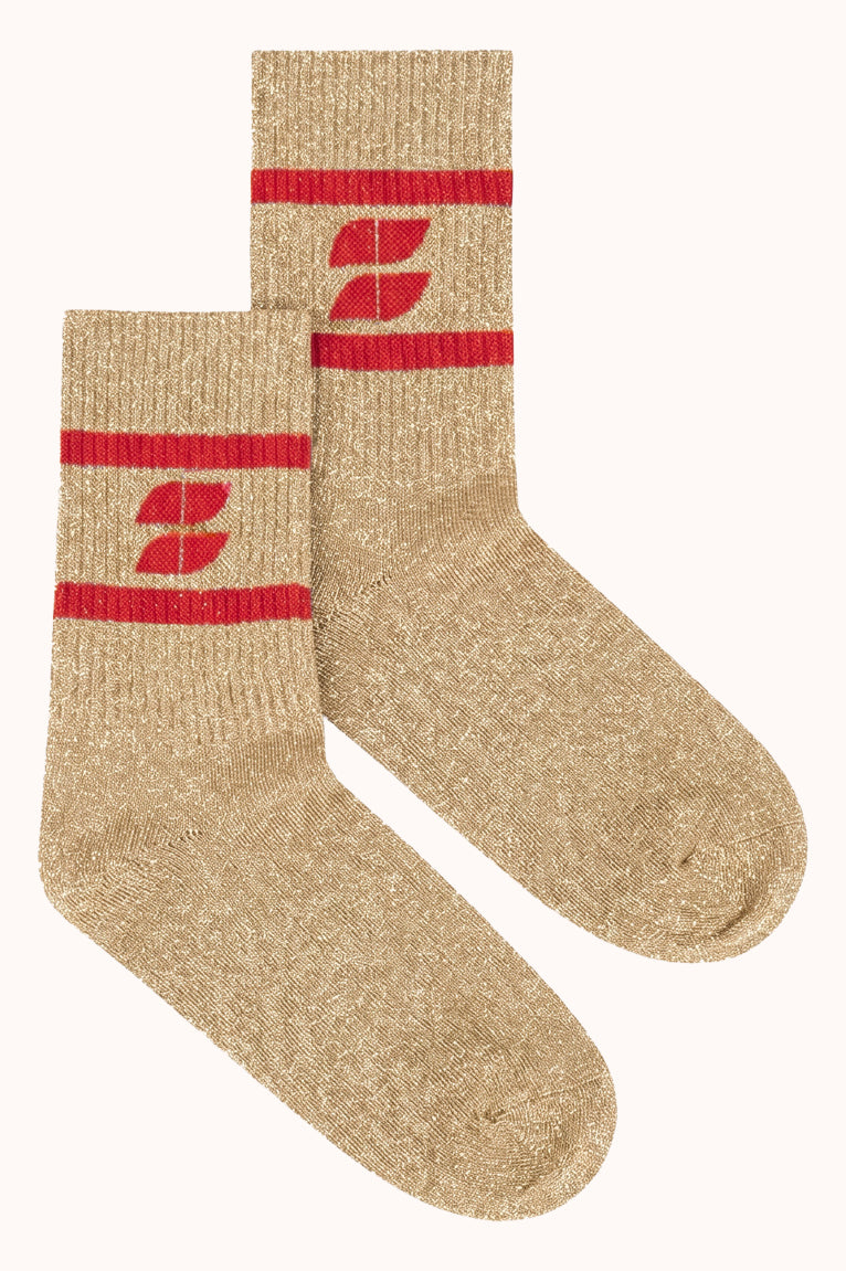 logo glitter oyster socks