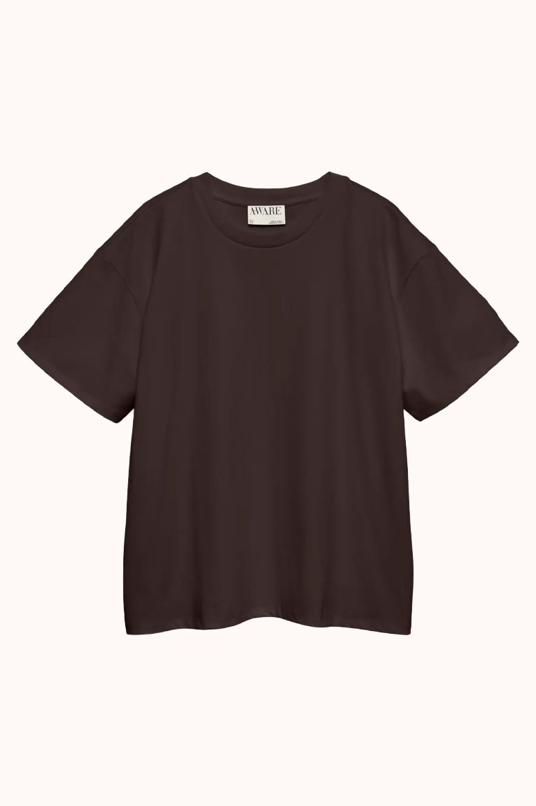 AWDALLAS SS O-NECK OVERSIZE T-SHIRT - CHOCOLATE