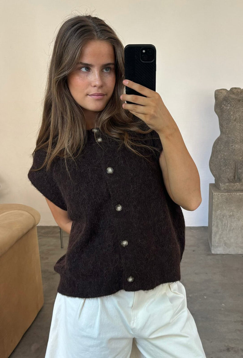 HIRSE VEST KNIT - Bruin