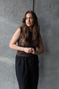 Bouclé signature rib top