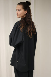 BLOUSE BOUCLE BASIC - Zwart