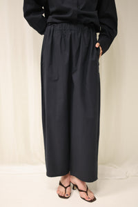 BOUCLE PANTS - Donker Blauw