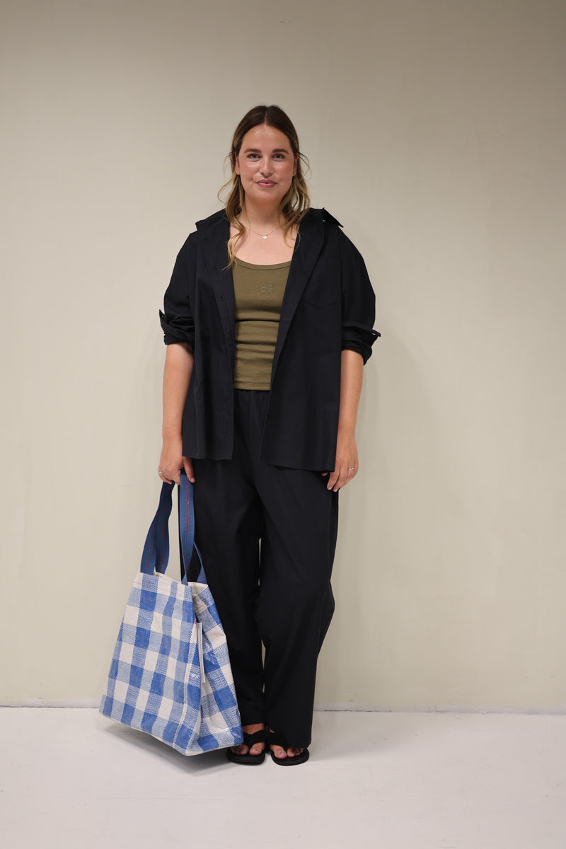 BLOUSE BOUCLE BASIC - Donker Blauw