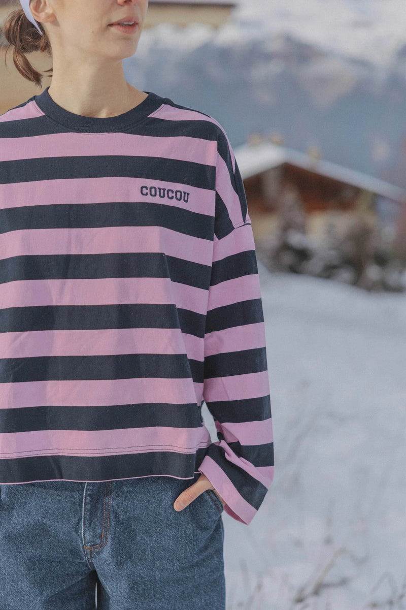 Pancake tee pink stripes