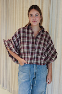 Flaneur Blouse - Bordeaux/Zand