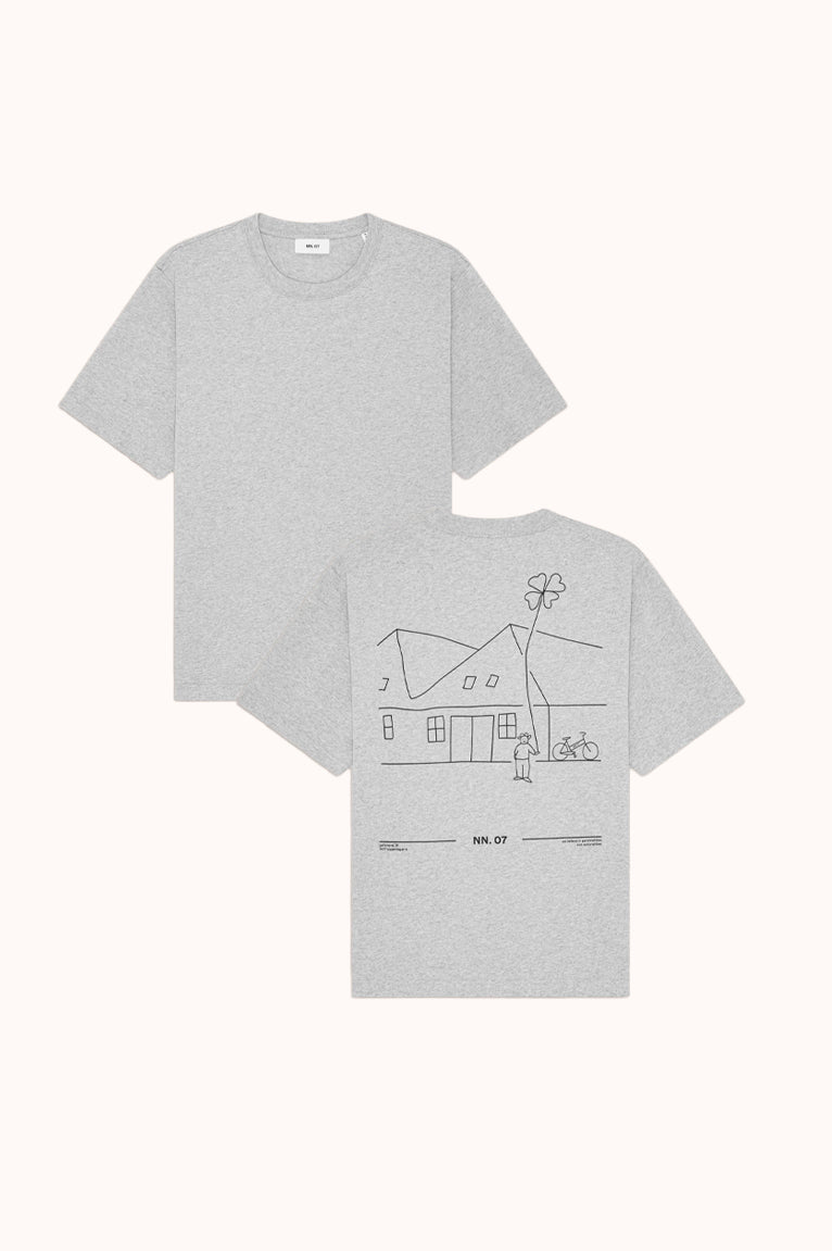 Jett SS PRINT - Grey melange
