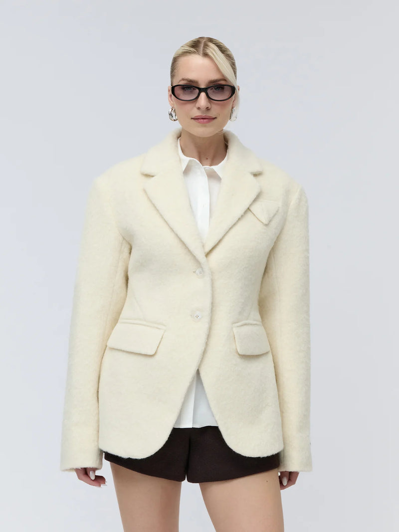 Fitted wool-blend bouclé jacket