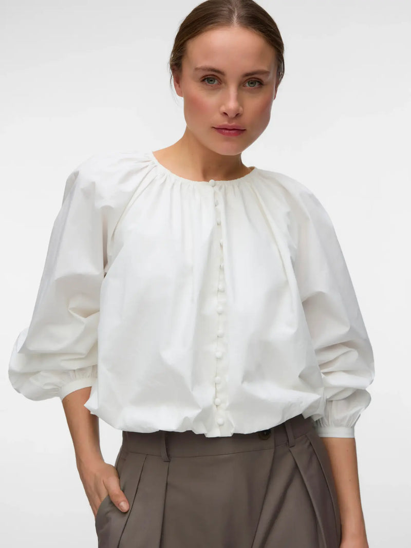 AWELINA LS O-NECK BALLOON TOP