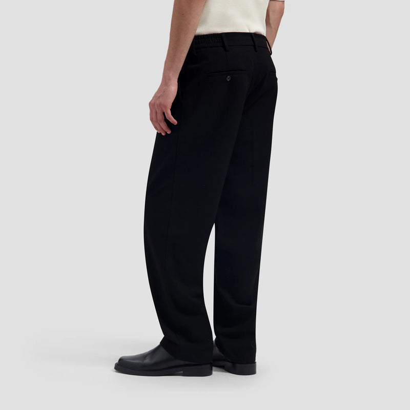 Regular Wool Pleated Pant Black