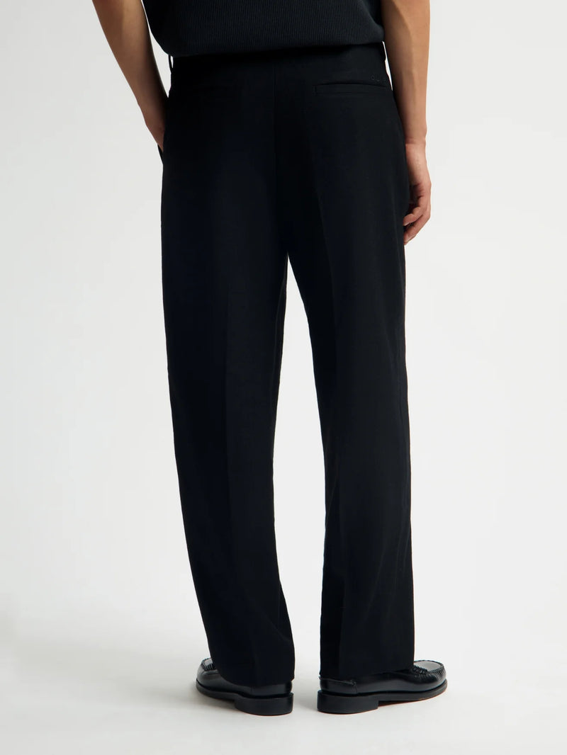 Wool Barrel Leg Pant