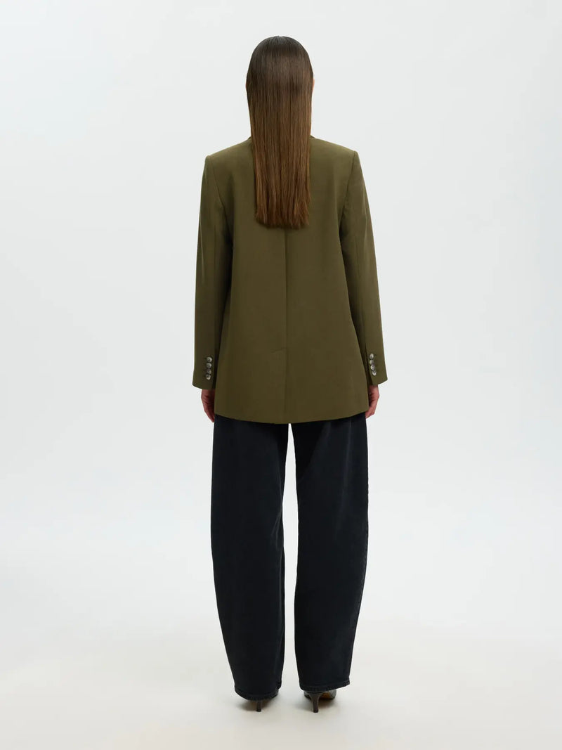 SLFRITA LS RELAXED BLAZER - Fir green