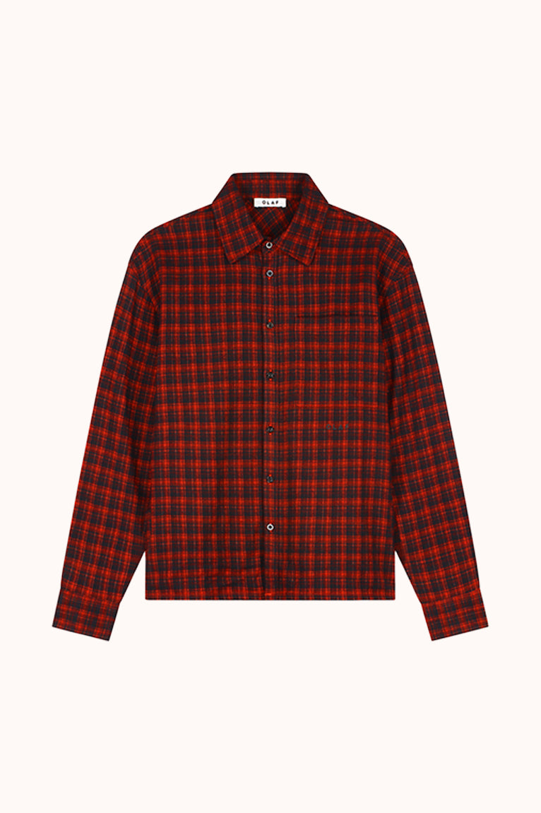 FLANNEL BOXY SHIRT - Rood dessin