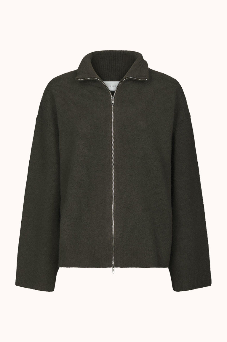 Asley Zip Knit - Moss green