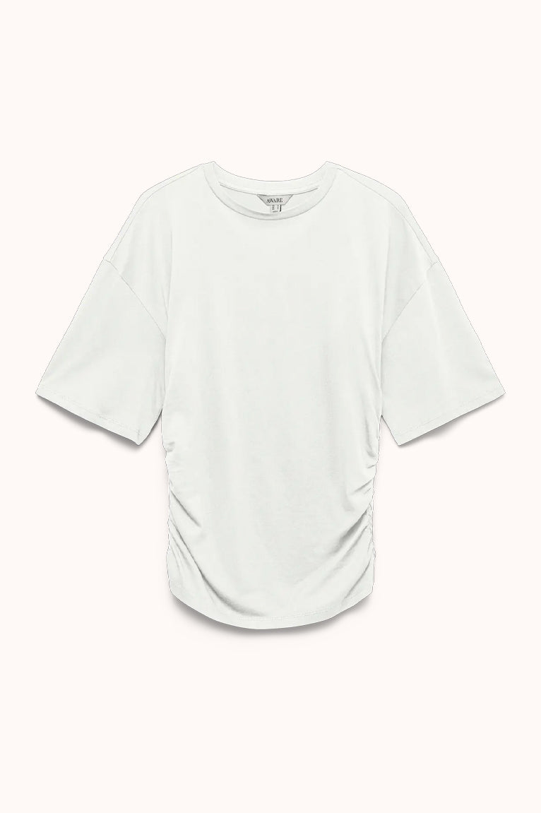 AWNAVARO 2/4 O-NECK TOP - Wit