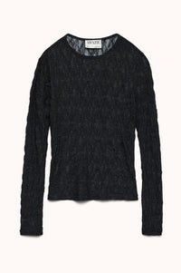 AWTESSY LS O-NECK LACE TOP