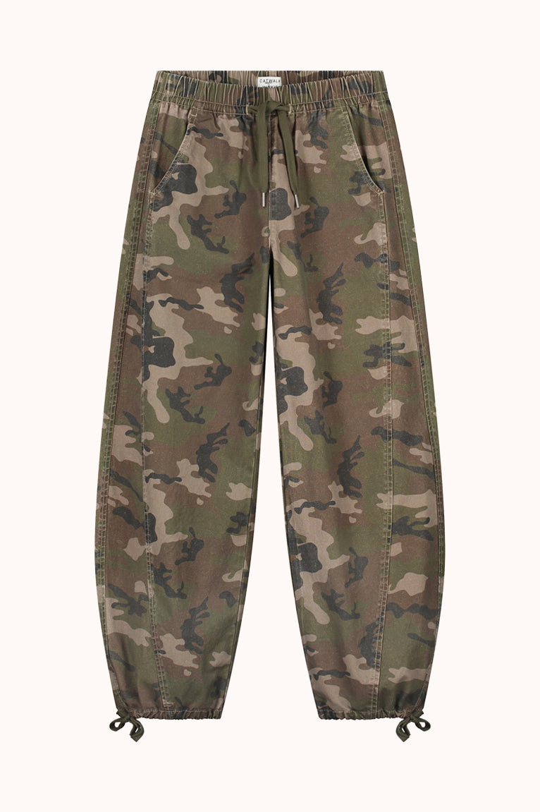 Barrel fit camo jogger - Groen