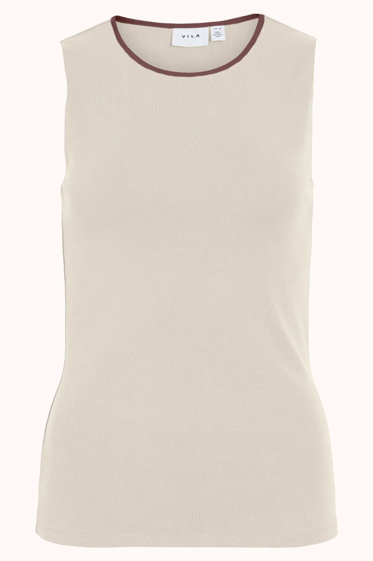 VIYARROW O-NECK S/L CONTRAST TOP