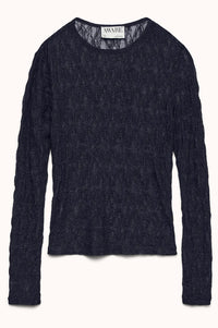 AWTESSY LS O-NECK LACE TOP