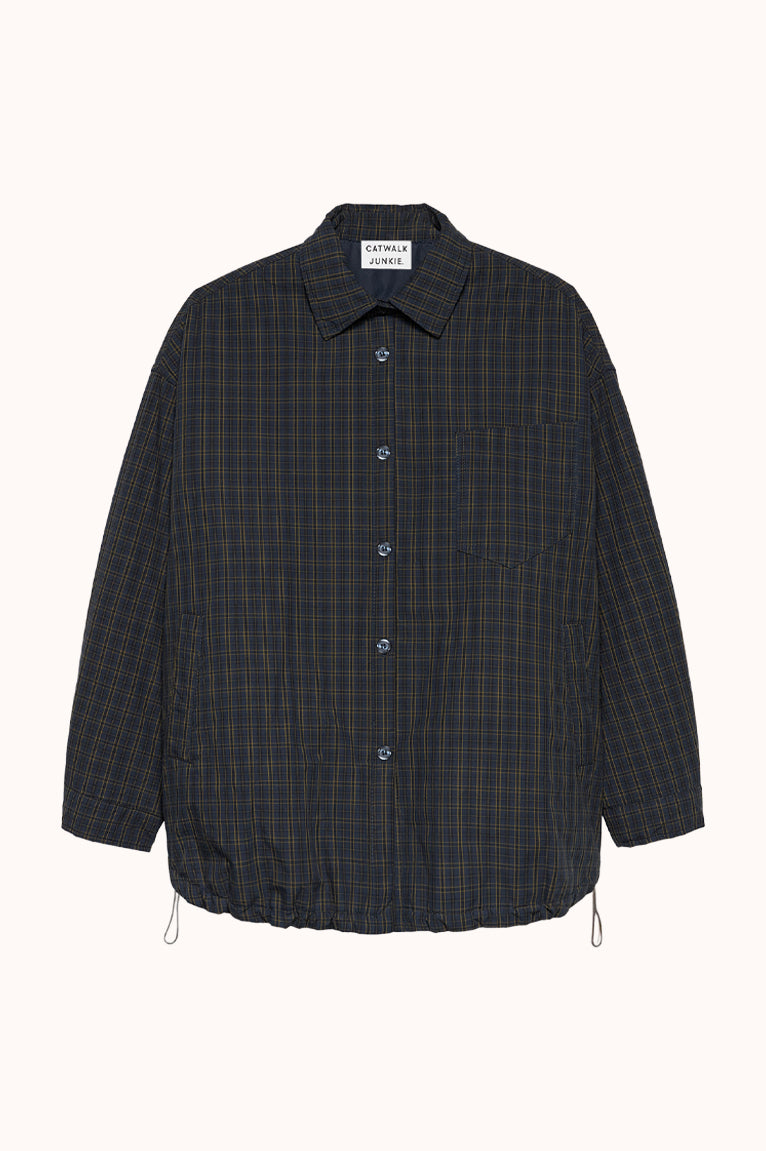 Light padded check jacket - Donker Blauw