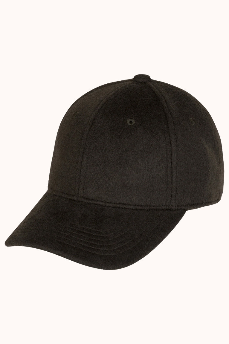 Donkerbruine wollen baseball cap
