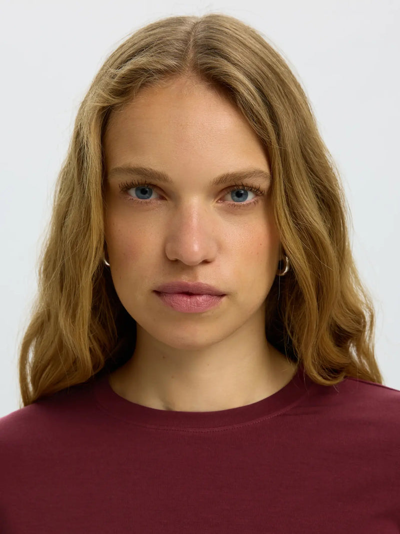 SLWMANJA LS O-NECK - Tawny Port
