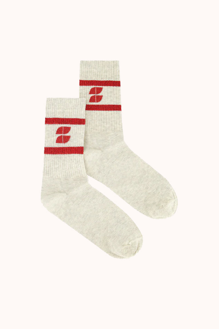 Logo sparkle socks - Lipstick