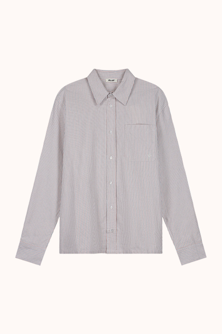 OXFORD RELAXED SHIRT - WHITE/ADRENALINE RUSH