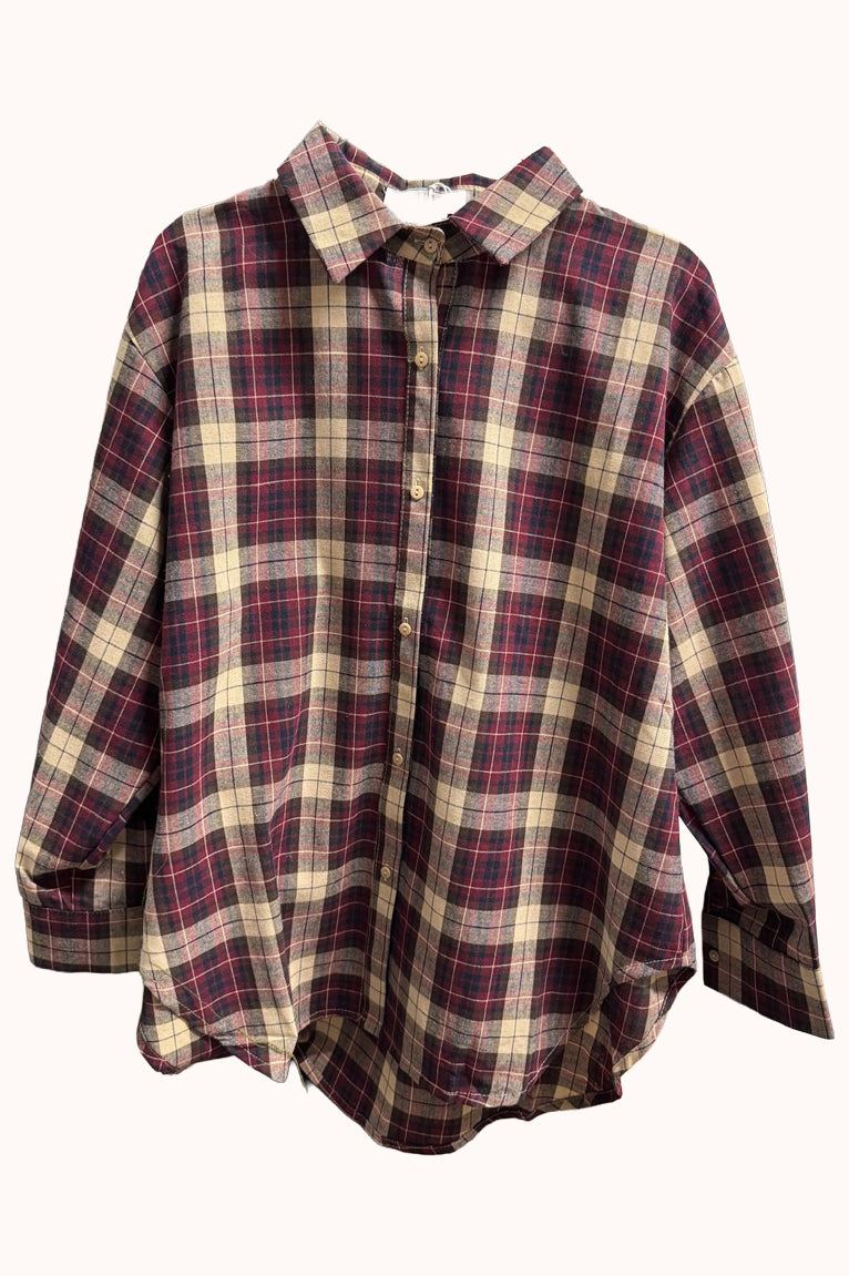 Anne Checked Blouse - Rood