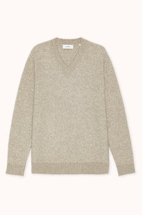 Melange V-neck Knit LIGHT SAND MELANGE