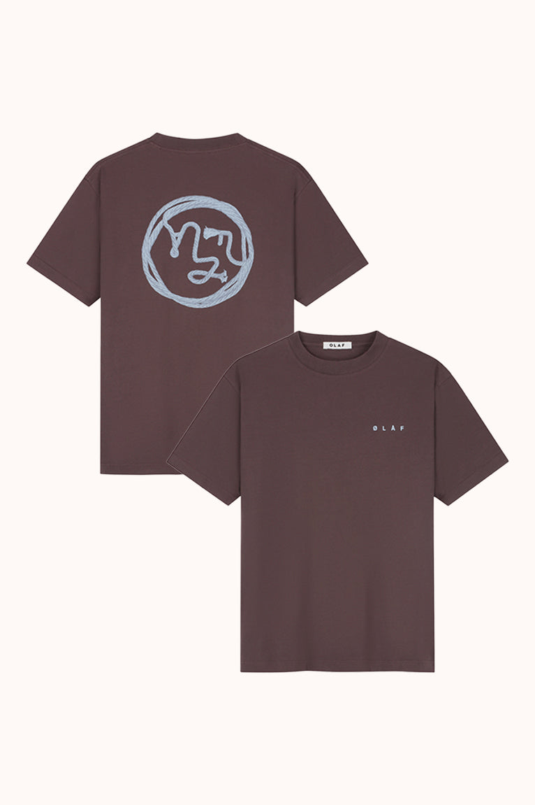 LASSO FACE TEE - chocolate