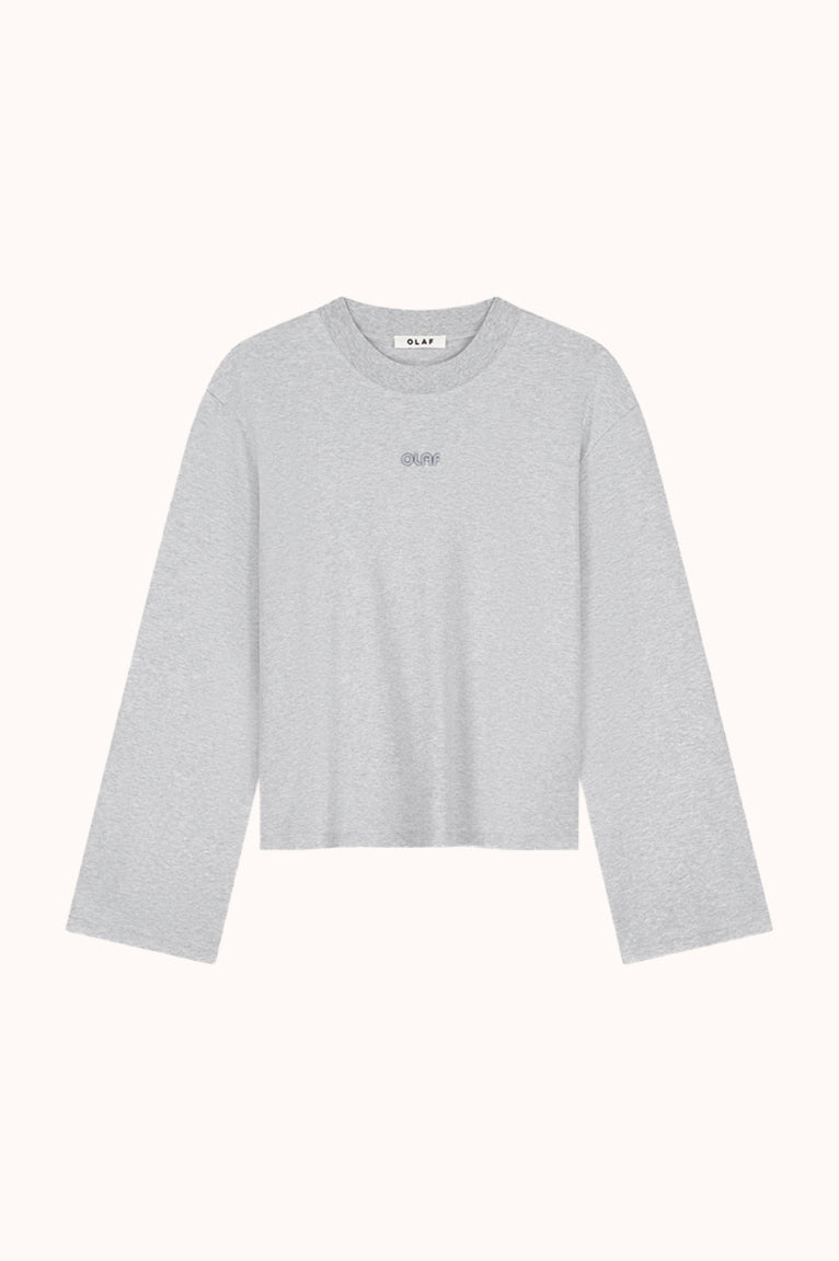 RETRO LOGO LS TEE - Grijs
