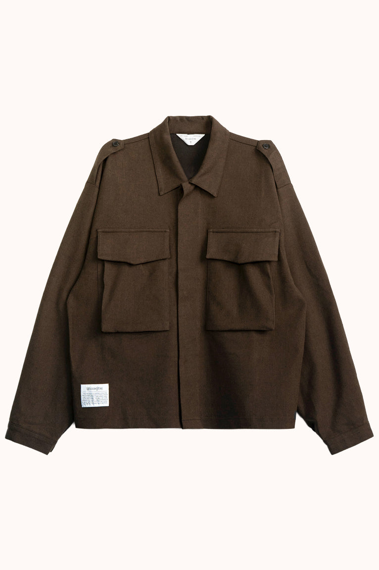 Military Over Shirt – Marrone