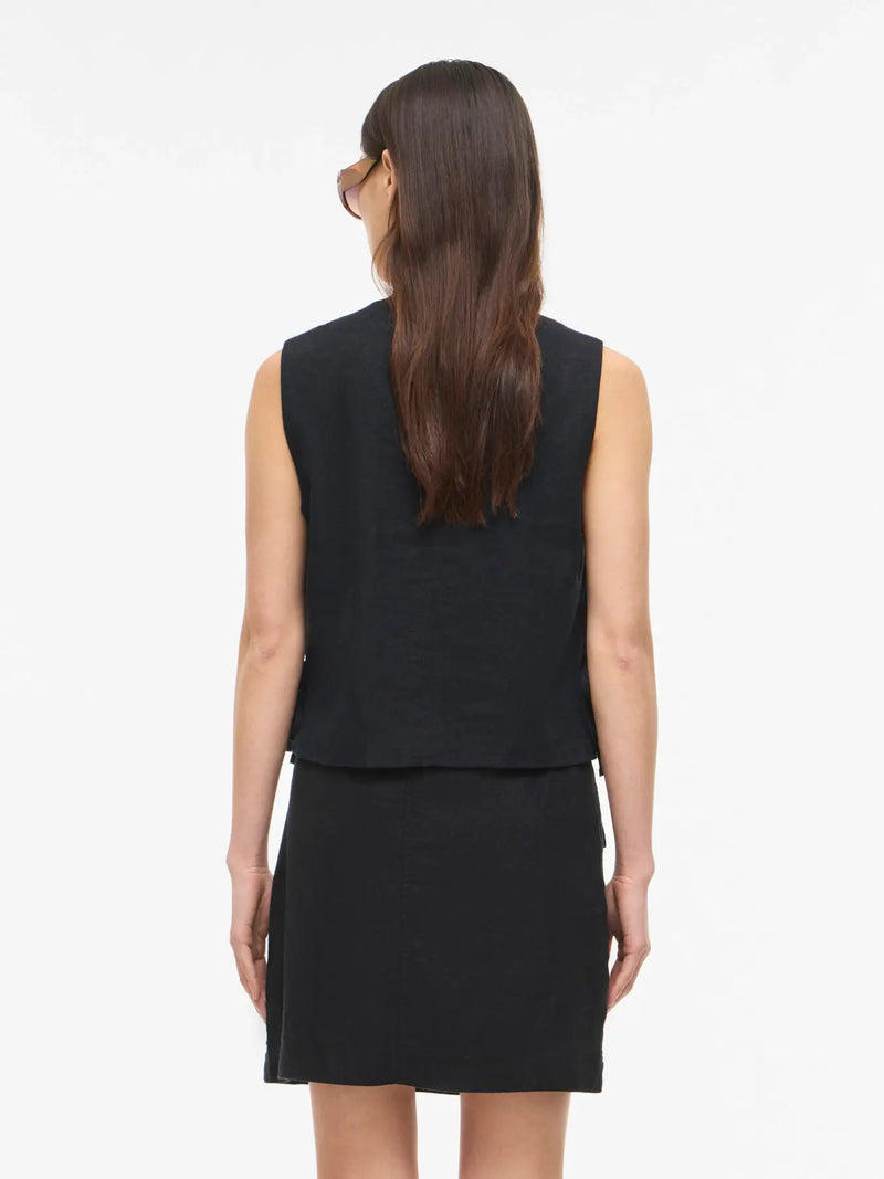 ROUSUMMER S/L V-NECK - Zwart