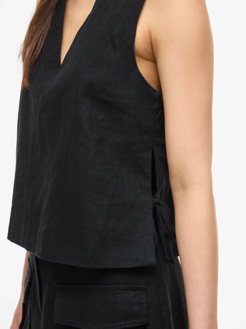 ROUSUMMER S/L V-NECK - Zwart