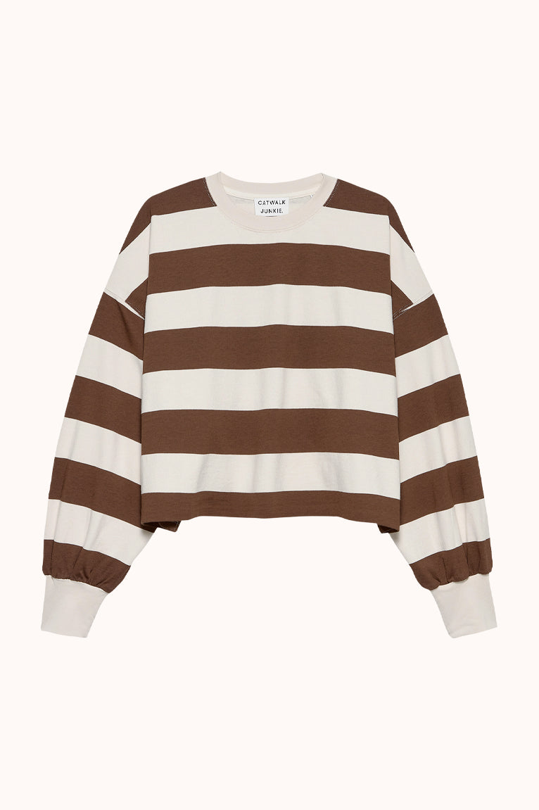 Oversized striped long sleeve - Bruin