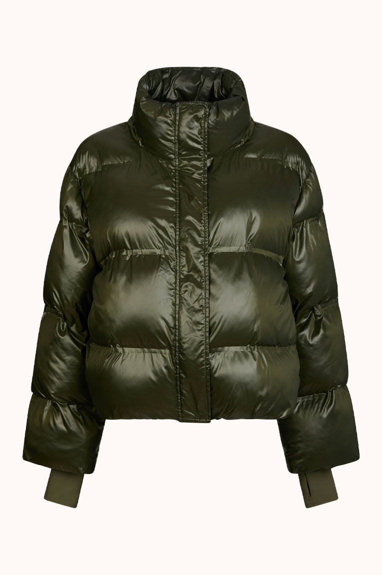 Rhea Shiny Puffer Jack - Groen