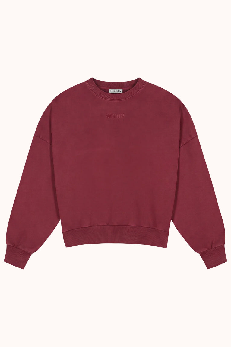 Basic Worn-out Sweater | Red