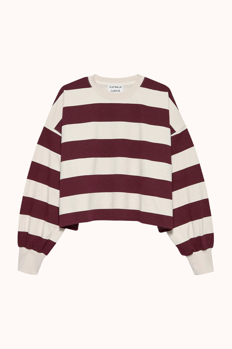 Oversized striped longsleeve - Rood