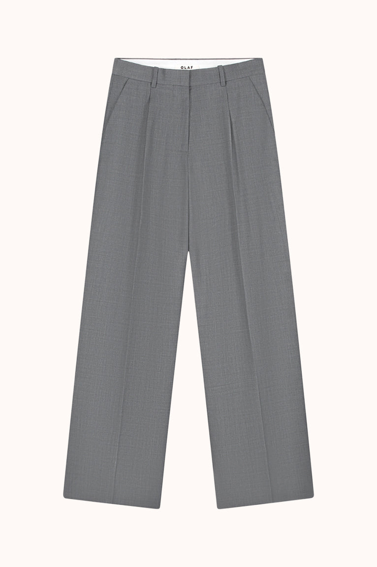 WOOL TAILORED TROUSERS - Grijs